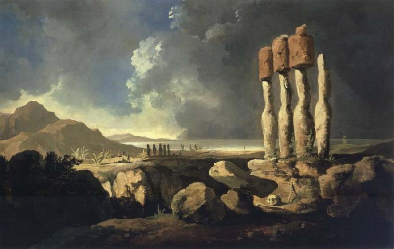 unknow artist A View of the Monumens of Easter Isaland Rapanui Sweden oil painting art